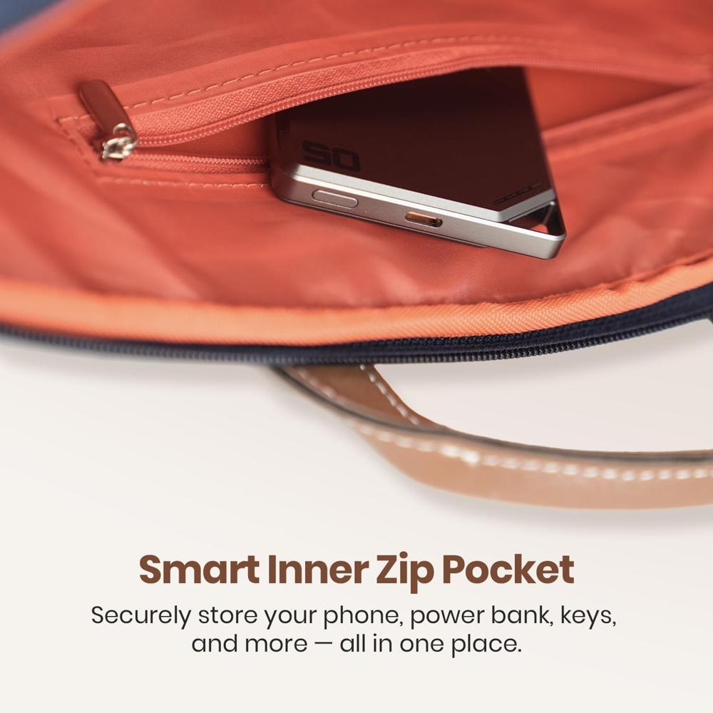 Portronics Encase 104 Laptop Sleeve for 15.6 Inch Laptops, PU Leather Office Bag with Trolley Strap, Smart Inner Pocket, Comes