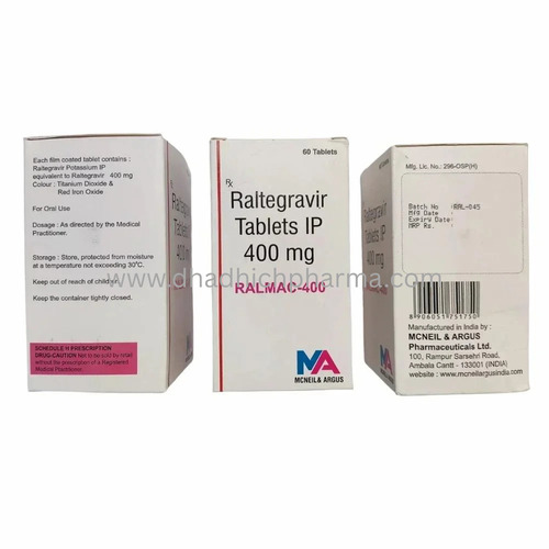 Ralmac 400 mg Tablet, Raltegravir Antiviral HIV Treatment Medicine