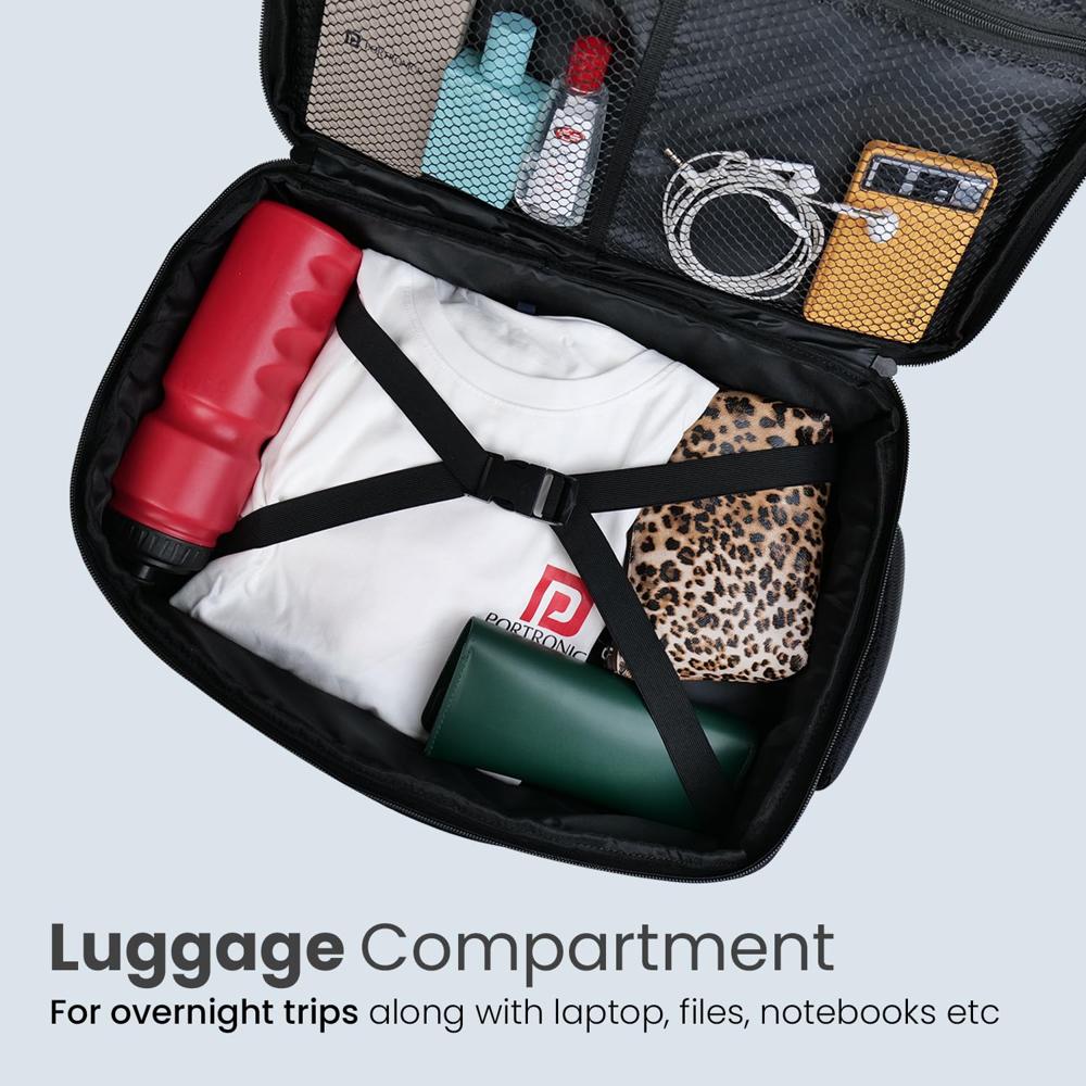 Portronics Elements U 2-in-1 Laptop Backpack & Luggage Bag with Spacious Compartments, for