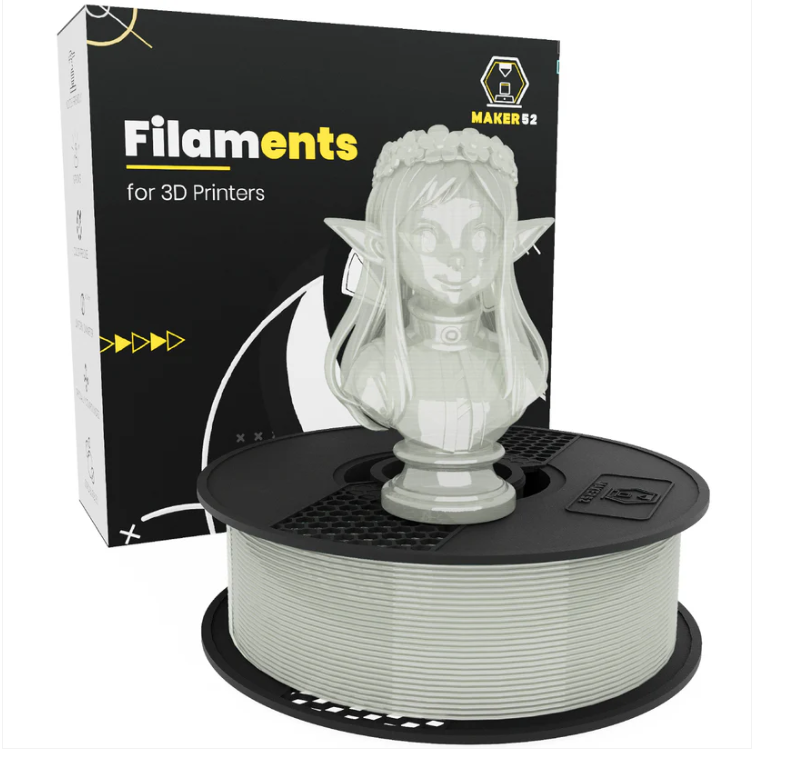MAKER52 HS PLA+ Filament - 1.75mm High-Strength Premium 3D Printing Material - Clear Glass
