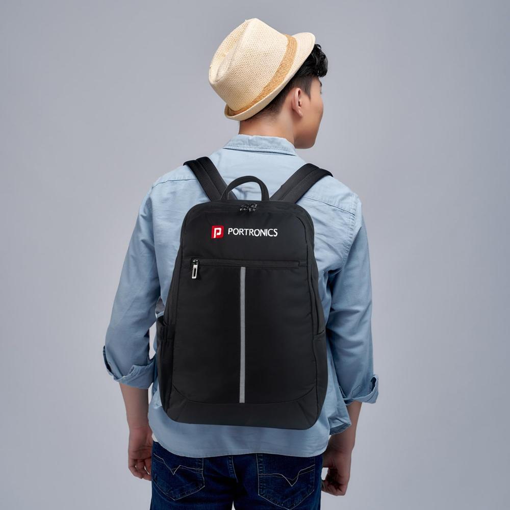 Portronics Byte Laptop Backpack Bag with 15.6 Inch Laptop Sleeve, Bottle