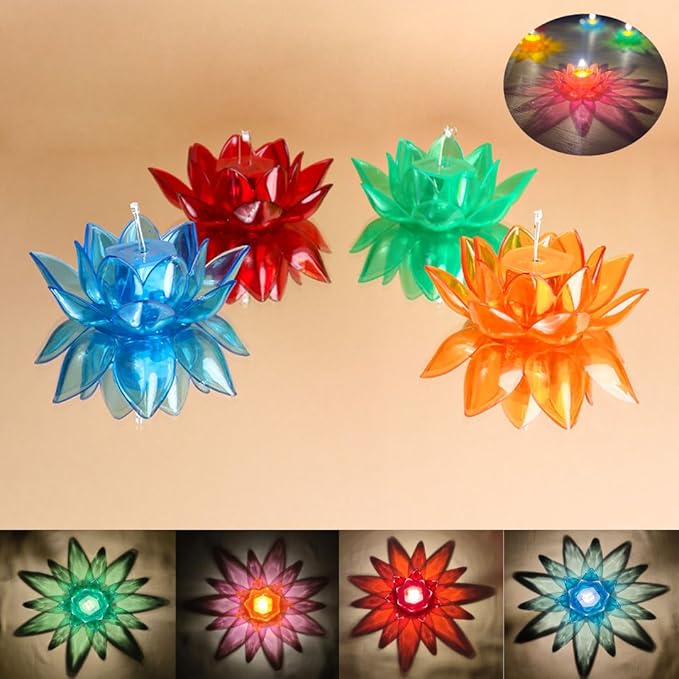 Water Sensor 3D Lotus Reflection Diya