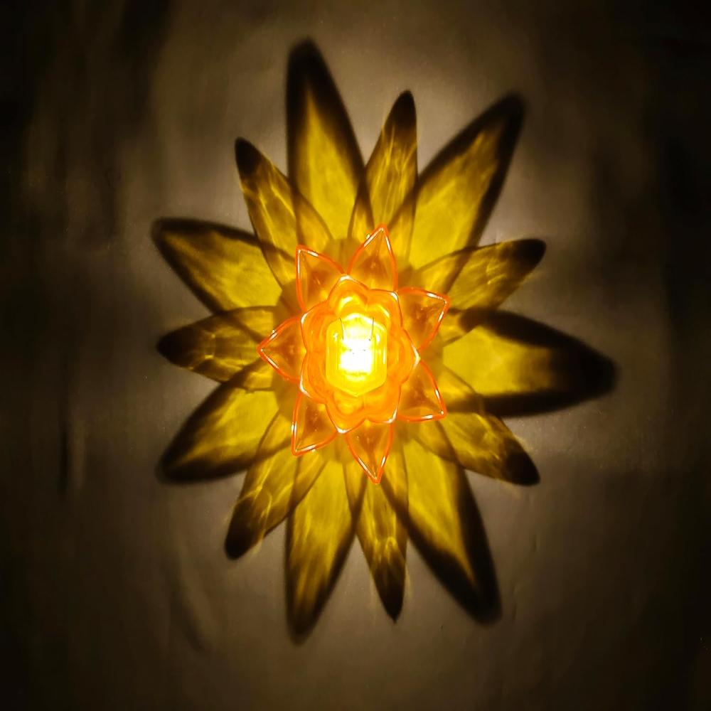 Water Sensor 3D Lotus Reflection Diya