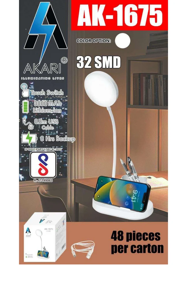 Akari Ak-1675 Led Study Table Lamp - Color: Multi Colour