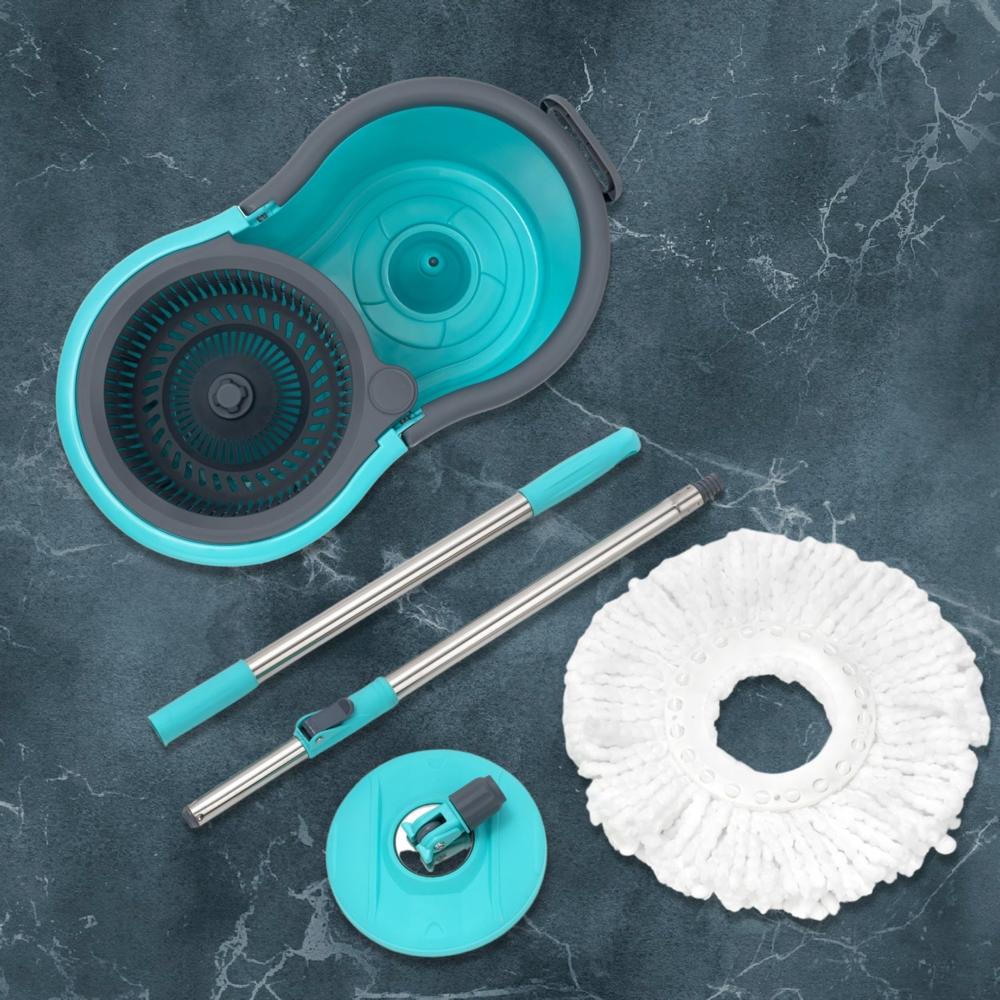 Quick Spin Mop Plastic Spin, Bucket Floor Cleaning, Easy Wheels & Big Bucket, Floor Cleaning Mop With Bucket - Color: Mix