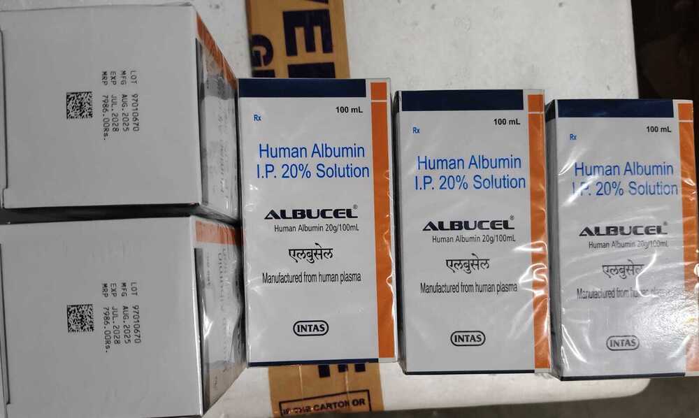 Albucel Human Albumin I.P 20% Solution - Life Span: 36 Months From Manufacturing Date