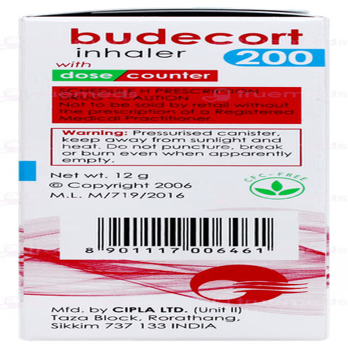 Budecort 200 Inhaler, Budesonide Asthma COPD Inhalation Medicine