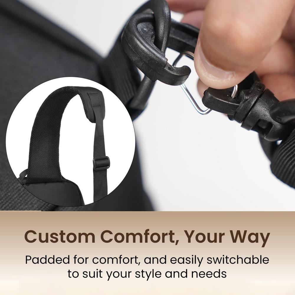 Portronics Byte Mini, Unisex Crossbody Sling Bag with Water-Resistant Hard Shell, Fits Devices up