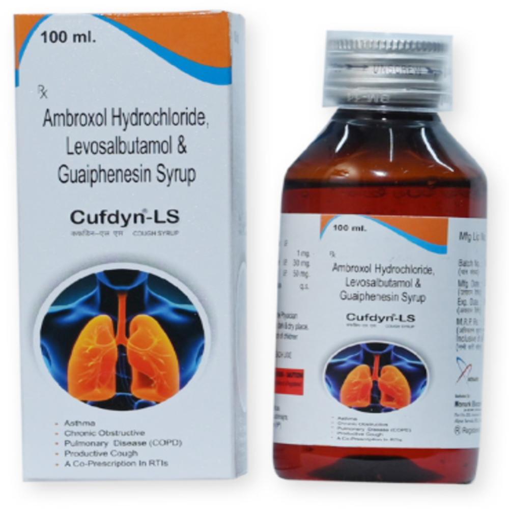 Ambroxol Hydrochloride,levosalbutamol And Guaiphenesin Syrup - Brand Name: Cufdyn-ls