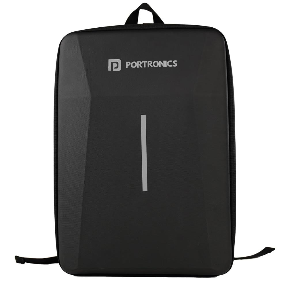 Portronics Byte 2 Laptop Backpack for Laptops up to 15.6 Inches, Reinforced Hard-Shell Front,