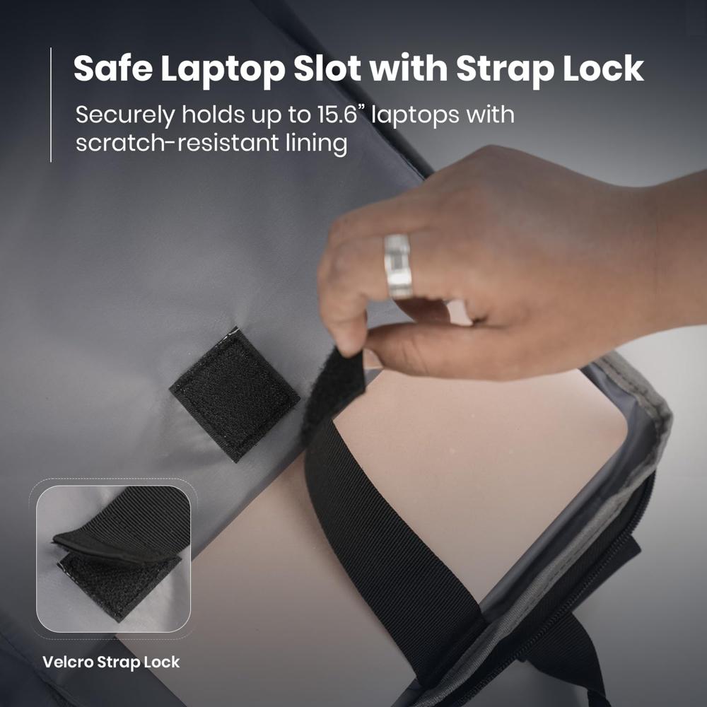 Portronics Byte 2 Laptop Backpack for Laptops up to 15.6 Inches, Reinforced Hard-Shell Front,