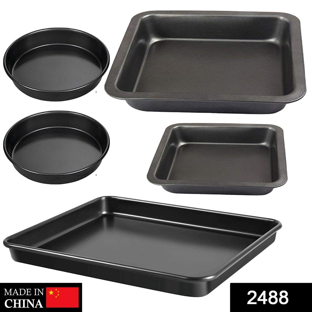 Carbon Steel Oven Bakeware Baking Set - Color: Black