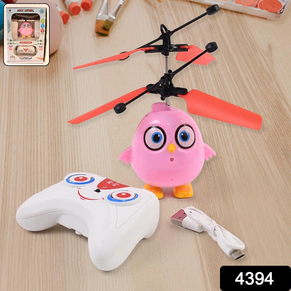 Electroplay Flying Bird RC Toy with LED, Remote Control Pink Owl Design (1 Set)