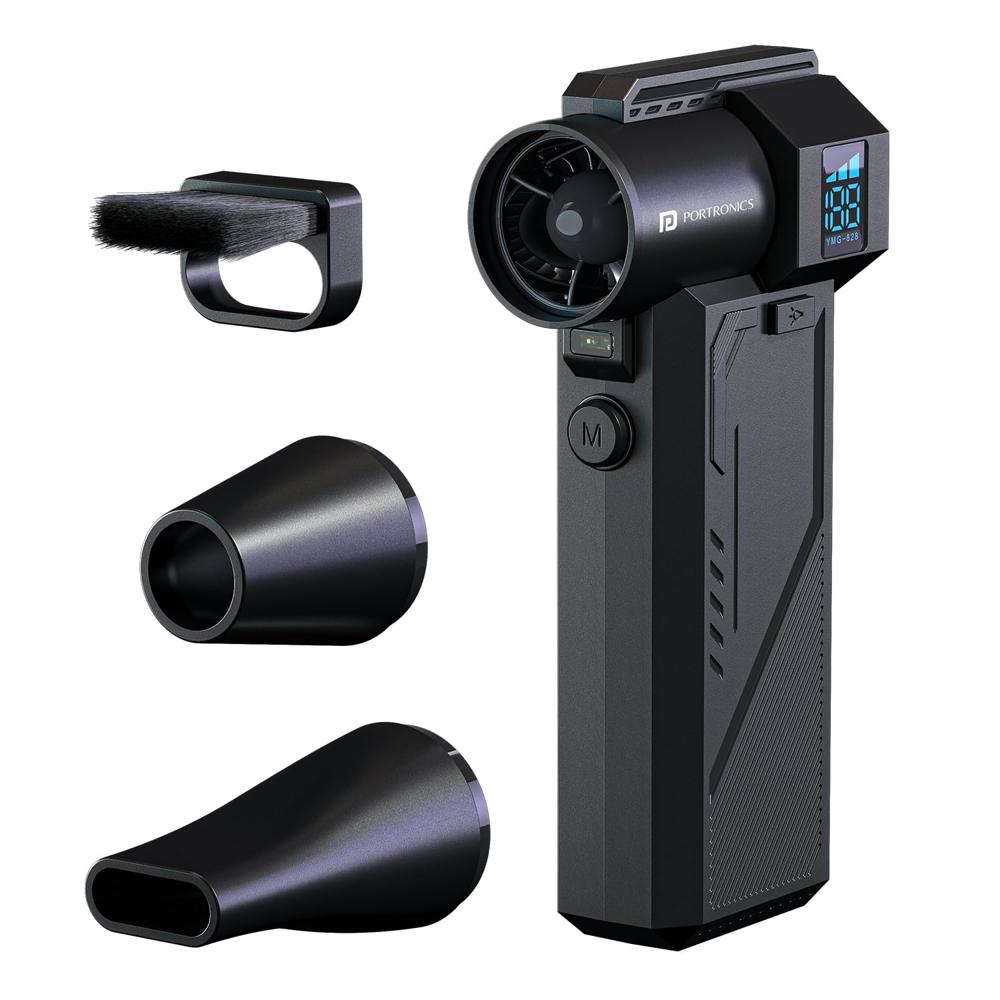 Portronics Tornado Pro Handheld High-Speed Air Duster, Type-C Rechargeable, 1,30,000 RPM,