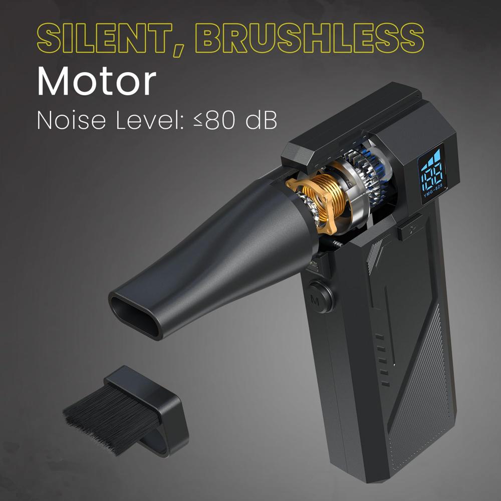 Portronics Tornado Pro Handheld High-Speed Air Duster, Type-C Rechargeable, 1,30,000 RPM,