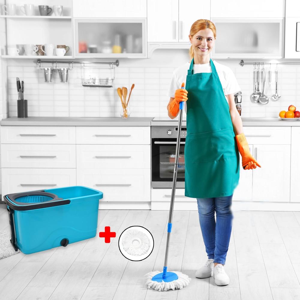 Quick Spin Cleaning Mop With Bucket - Body Material: Plastic