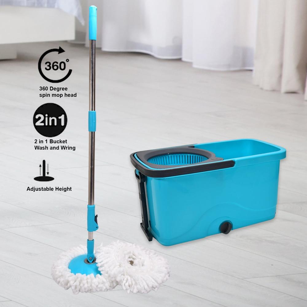 Quick Spin Cleaning Mop With Bucket - Body Material: Plastic