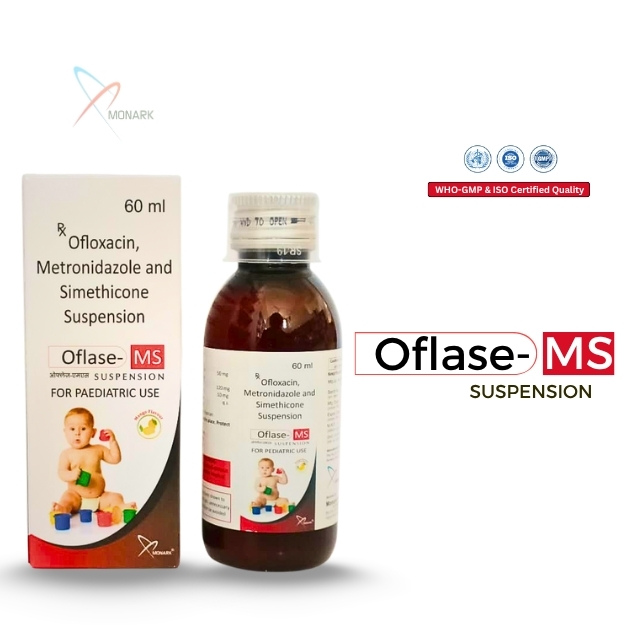 Ofloxacin 50 mg + Metranidazole 120mg+Simethicone 10mg Suspension  Monocarton