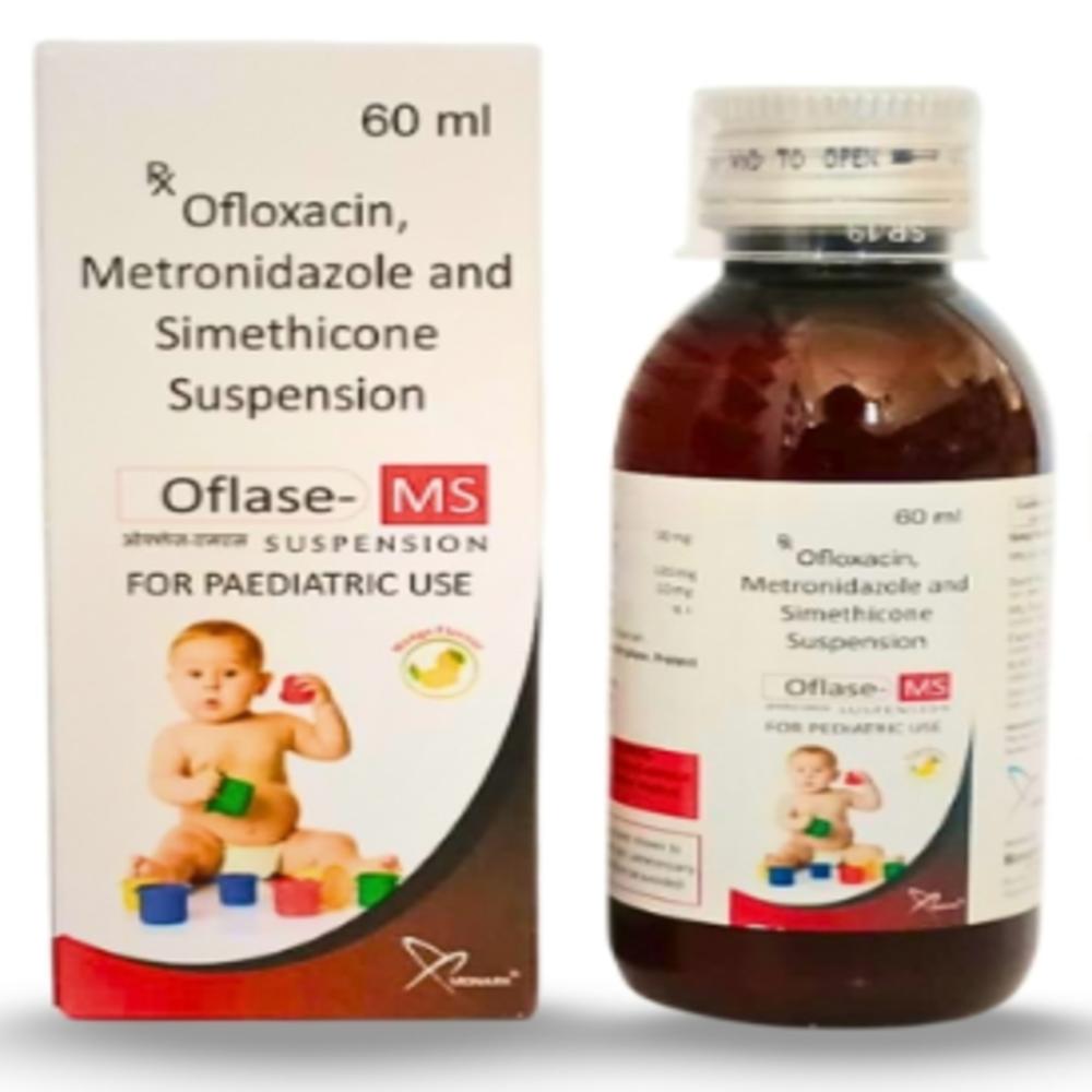 Ofloxacin 50 mg + Metranidazole 120mg+Simethicone 10mg Suspension  Monocarton