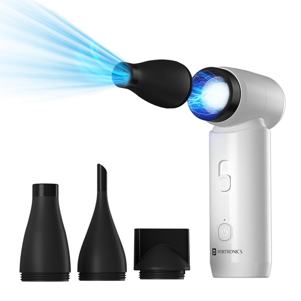 Portronics Tez,  Handheld High Speed Air Blower, Stepless Regulation, Rechargeable Type-C, for Cleaning Computers, Cars,