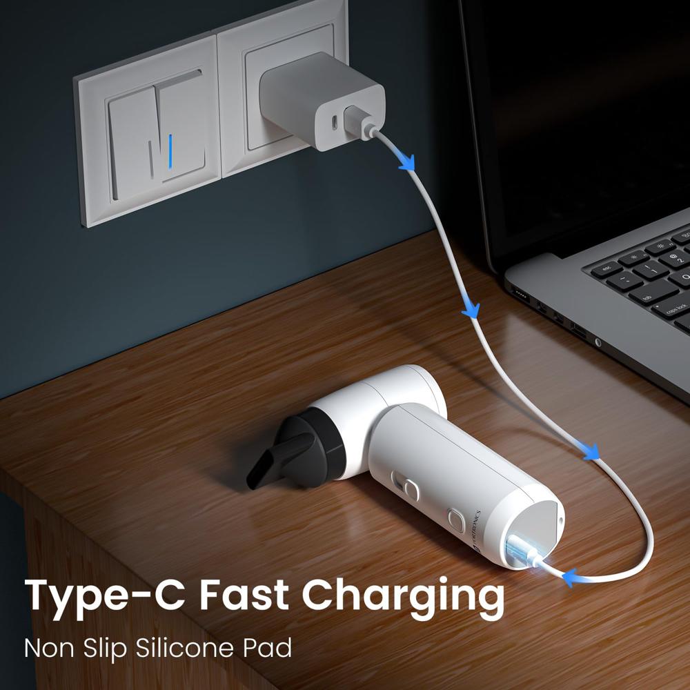 Portronics Tez,  Handheld High Speed Air Blower, Stepless Regulation, Rechargeable Type-C, for Cleaning Computers, Cars,