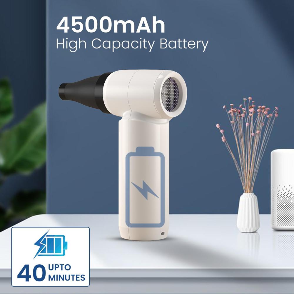 Portronics Tez,  Handheld High Speed Air Blower, Stepless Regulation, Rechargeable Type-C, for Cleaning Computers, Cars,