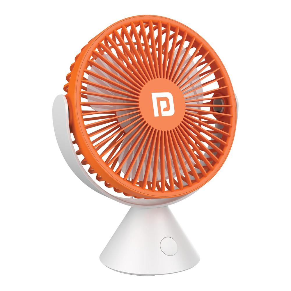 Portronics Aero Breeze Portable Table Fan 178mm, Usb Rechargeable Fan, 3 Speed - Color: Black & Grey