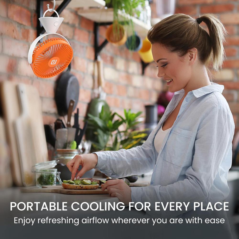 Portronics Aero Breeze Portable table Fan 178mm, USB Rechargeable Fan, 3 Speed