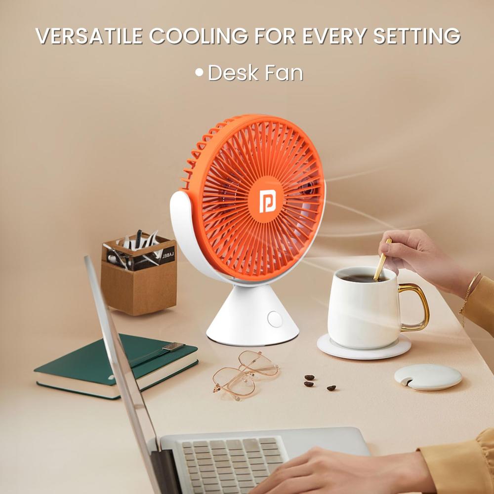 Portronics Aero Breeze Portable table Fan 178mm, USB Rechargeable Fan, 3 Speed
