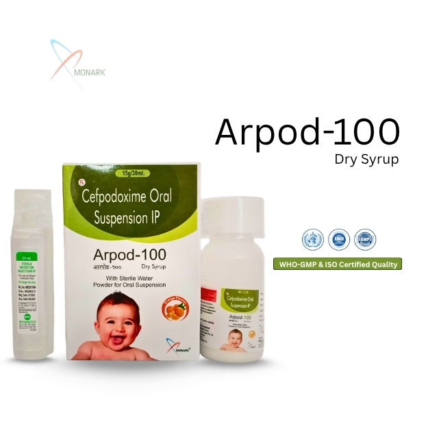 Cefpodoxime 100mg/5ml   Dry Syrup  (With Water & Monocarton)