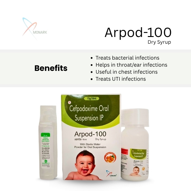 Cefpodoxime 100mg/5ml   Dry Syrup  (With Water & Monocarton)