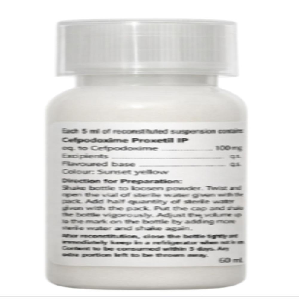 Cefpodoxime 100mg/5ml   Dry Syrup  (With Water & Monocarton)
