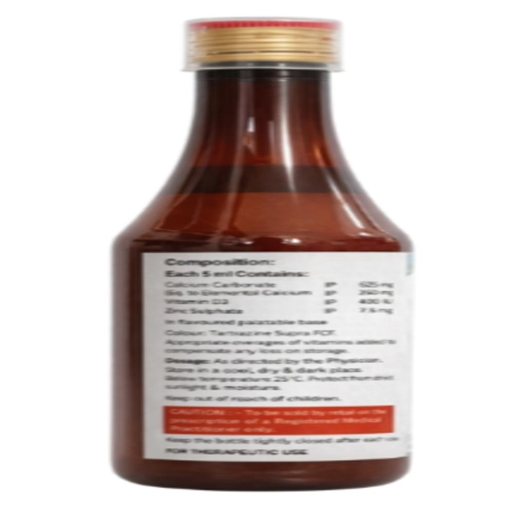 Calcium Carbonate 625mg ,  EQ. to Elemental Calcium 250mg , vitamin D3 400IU , Zinc Sulphate 7.5mg suspension