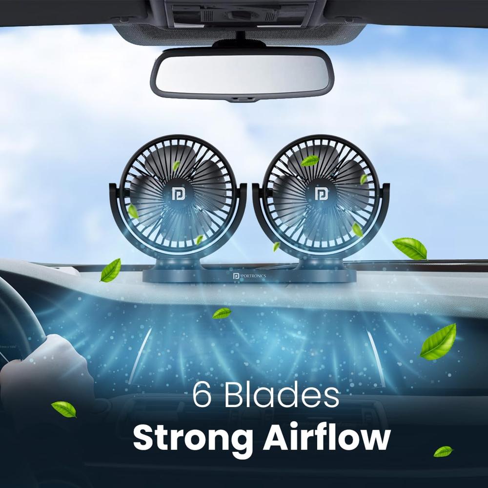 Portronics Twin Cool Dual Head Portable USB 