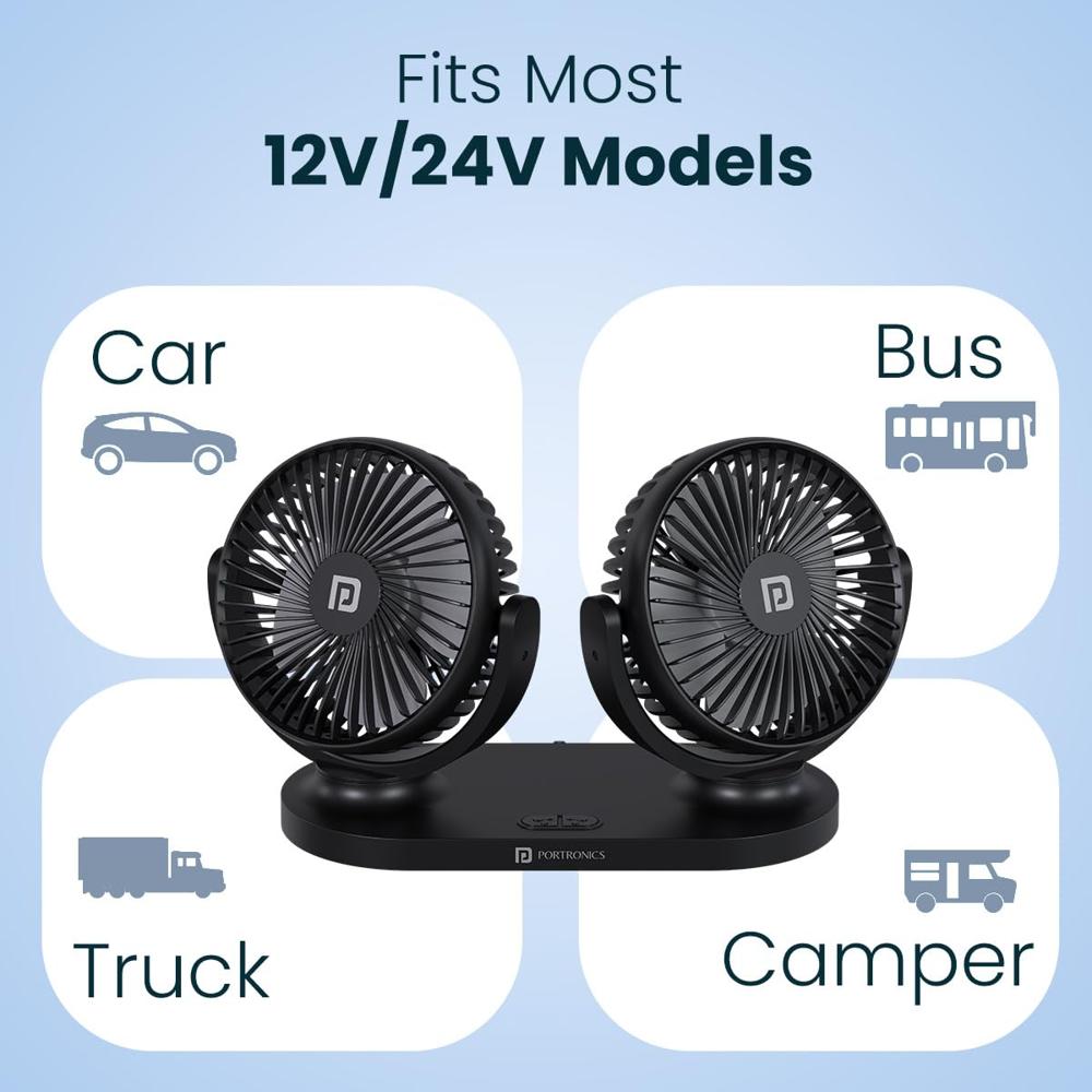 Portronics Twin Cool Dual Head Portable USB 