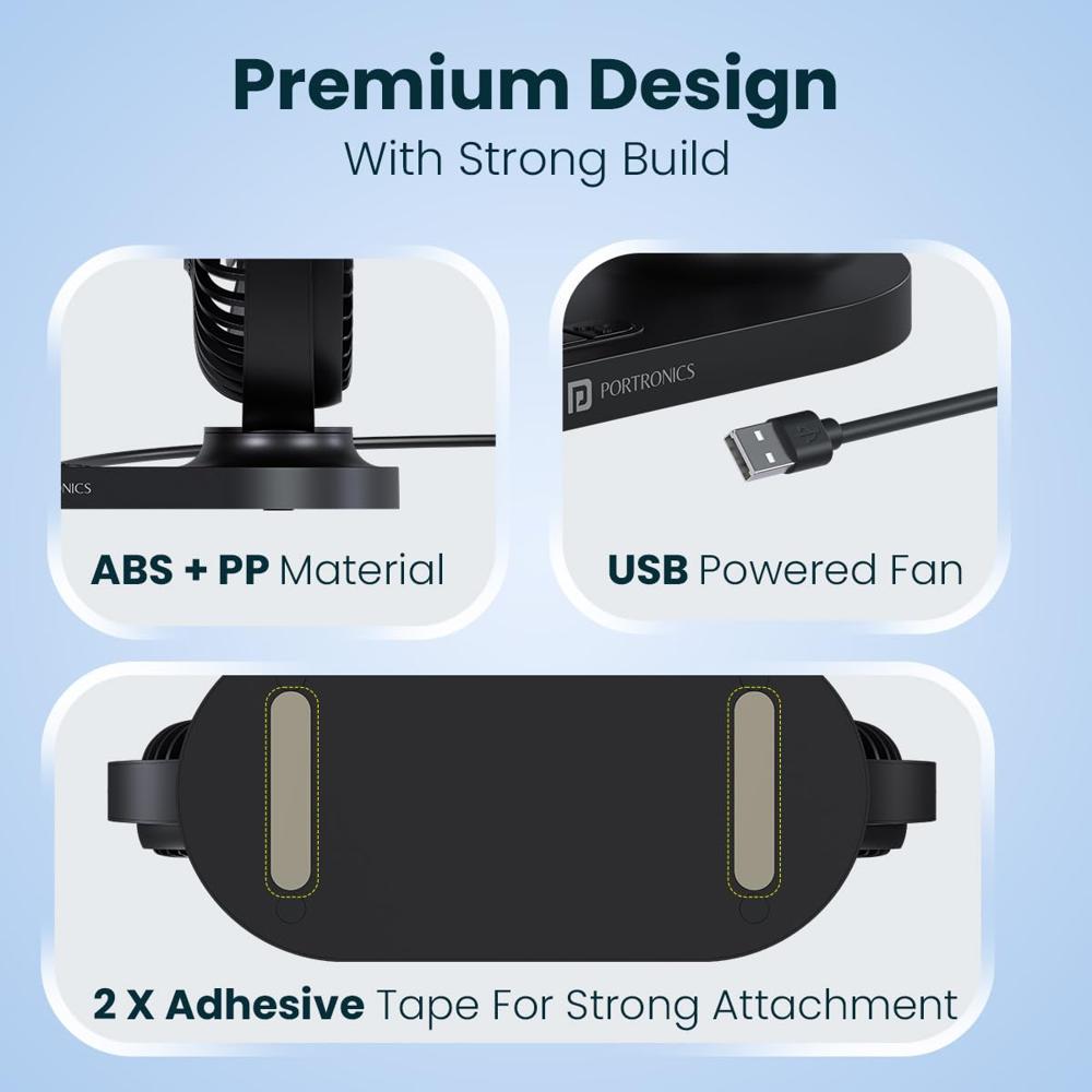 Portronics Twin Cool Dual Head Portable USB 