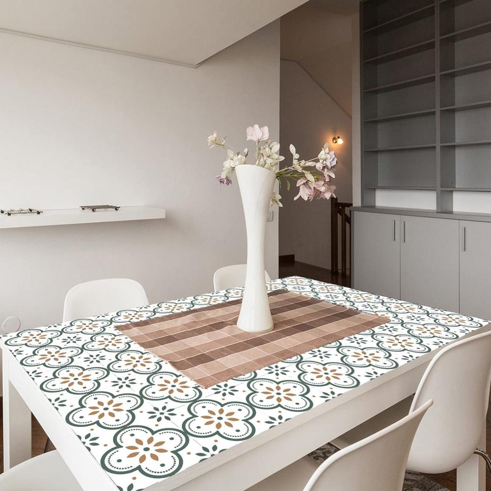 Peel And Stick 8,8 Inch Floor Tiles For Kitchen & Bathroom (10 Pc Set) - Color: Mix