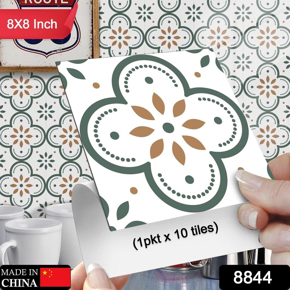 Peel and Stick 8,8 Inch Floor Tiles for Kitchen & Bathroom (10 Pc Set)