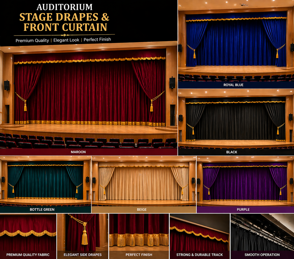 Auditorium Stage Drapes and Front Curtain