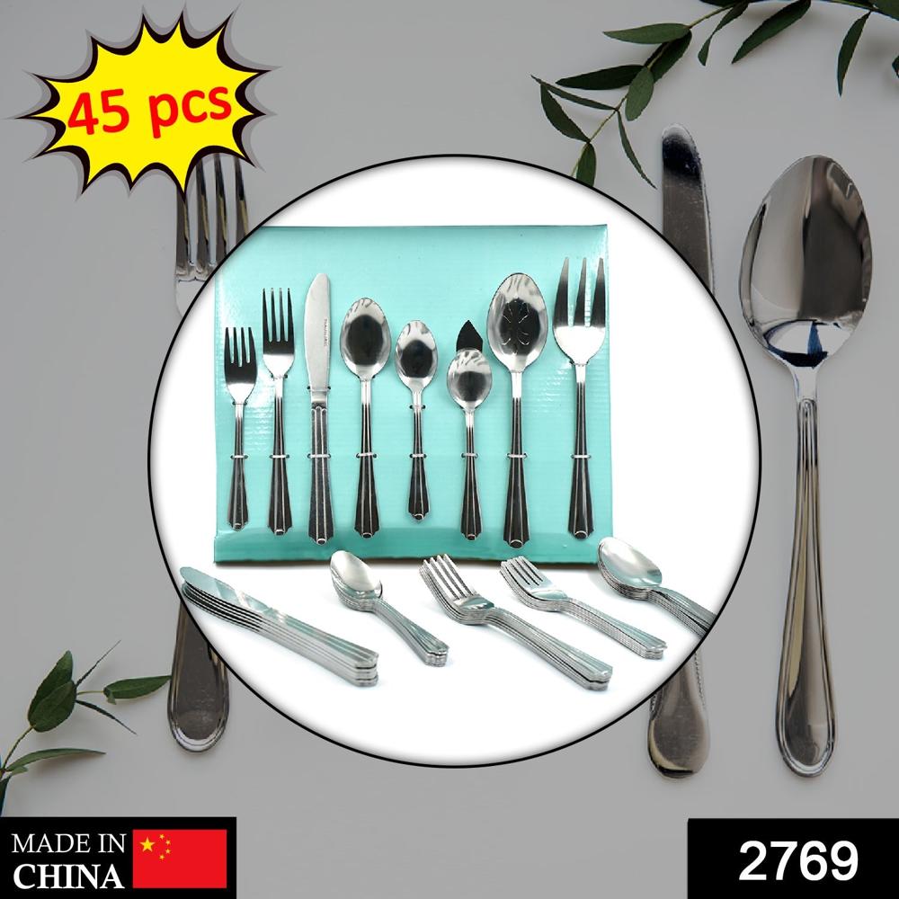 45pc Stainless Steel Flatware Set - Size: 31*10*27