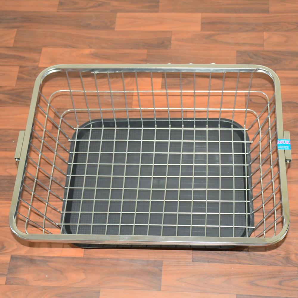 Dish Drainer Rack  With Drip Tray Stainless Steel Dish Drainer Rack With Drip Tray, Utensil Drying Stand For Kitchen Plate Rack Bartan Basket For Kitchen Utensils/dish Drying Rack With Drainer/bartan Basket/plate Stand ( 57 X 45 X 19 Cm) - Color: Silver