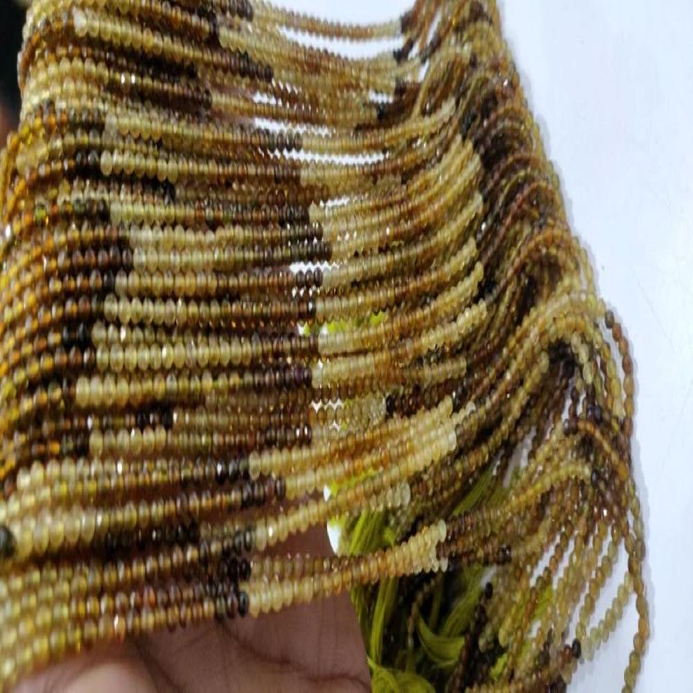 Natural Yellow tourmaline Round Faceted Shaded Color 2.5 mm Beads Sold Per Strand 13 inches Long