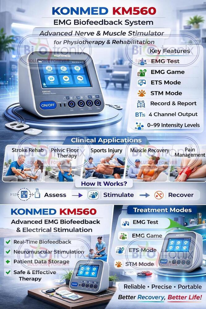 Konmed KM-560 Physiotherapy Biofeedback Device with Advanced Modes