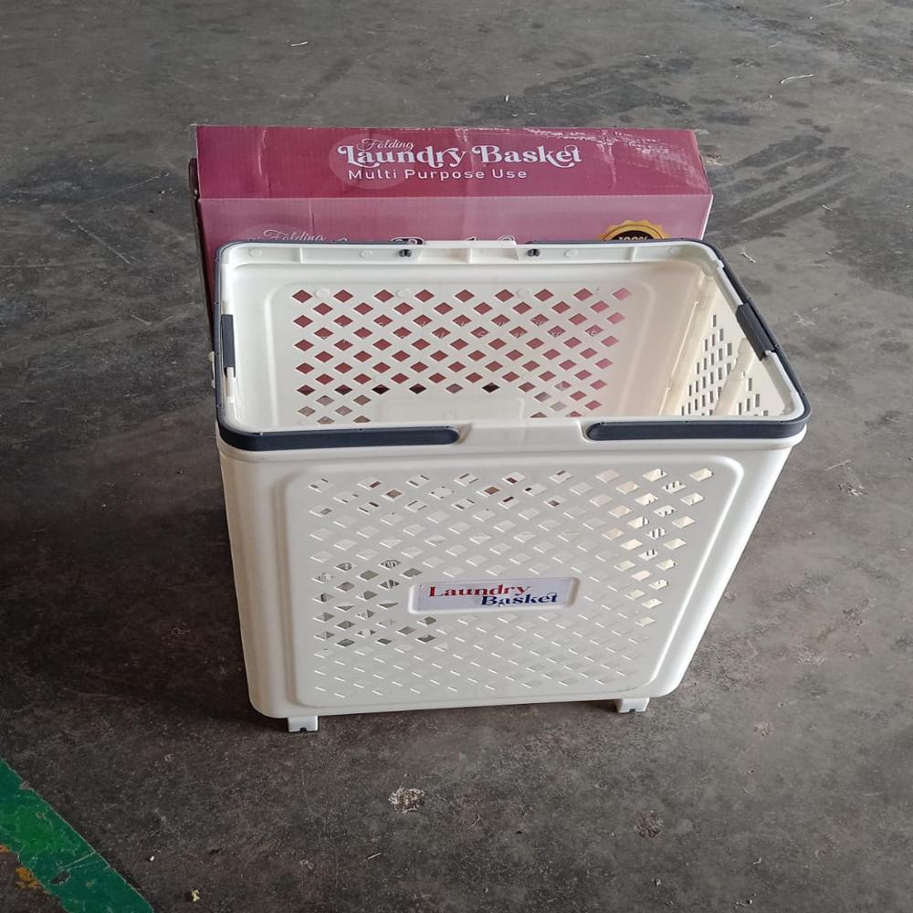 Multipurpose Foldable Laundry Basket With Wheels - Color: Mix