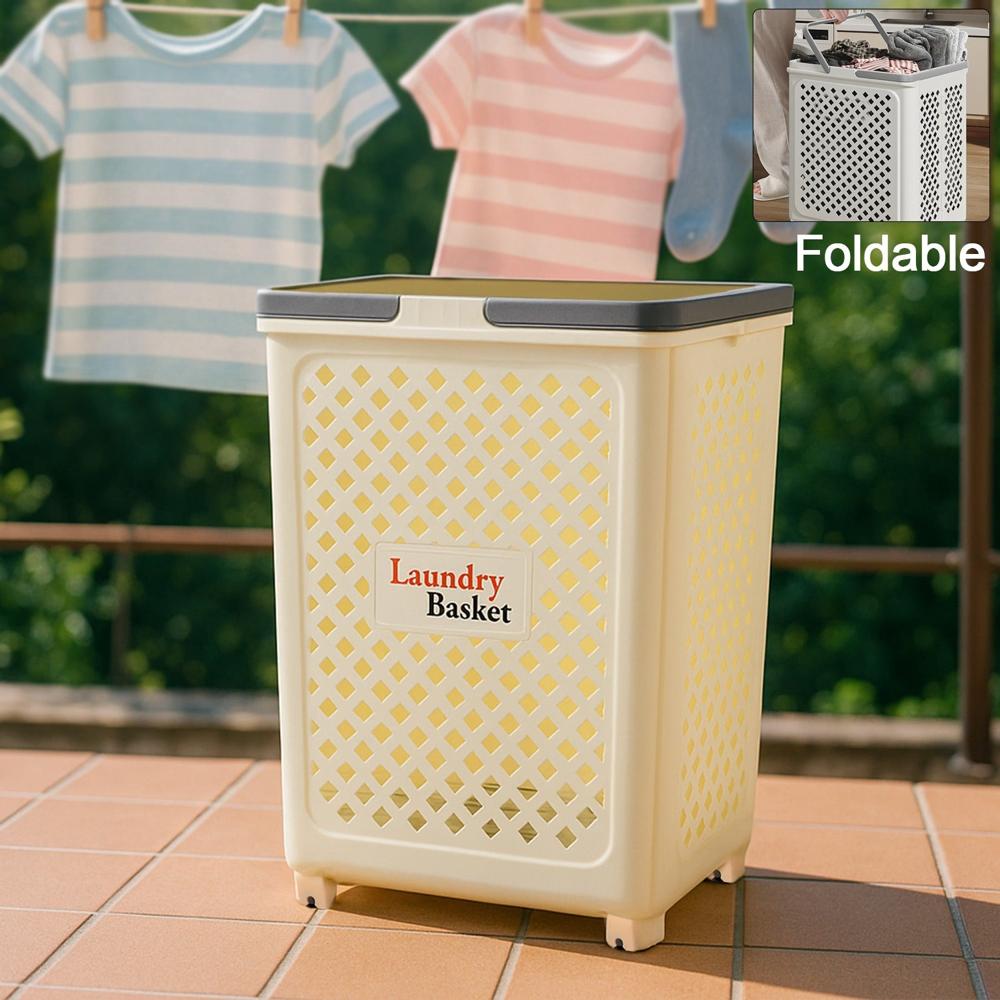 Multipurpose Foldable Laundry Basket With Wheels - Color: Mix