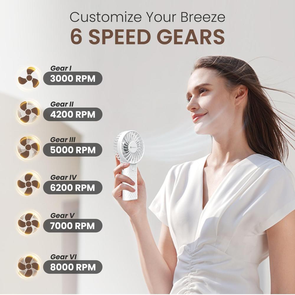 Portronics Toofan Mini 2 Portable Handheld & Personal Fan with 6
