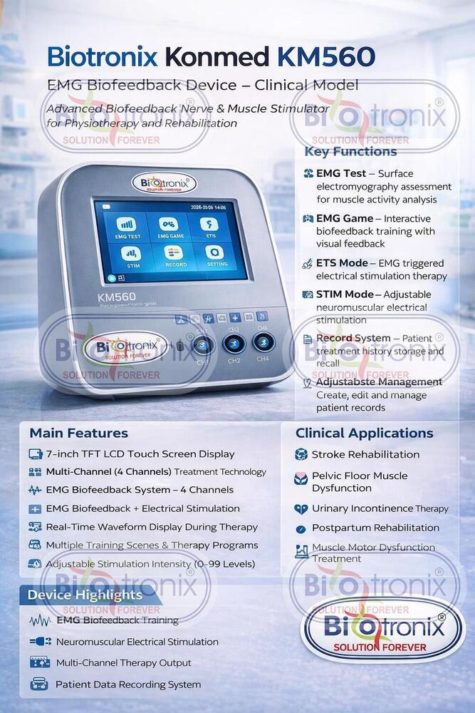 Konmed KM-560 4 Channel EMG Biofeedback Device with Smart Therapy
