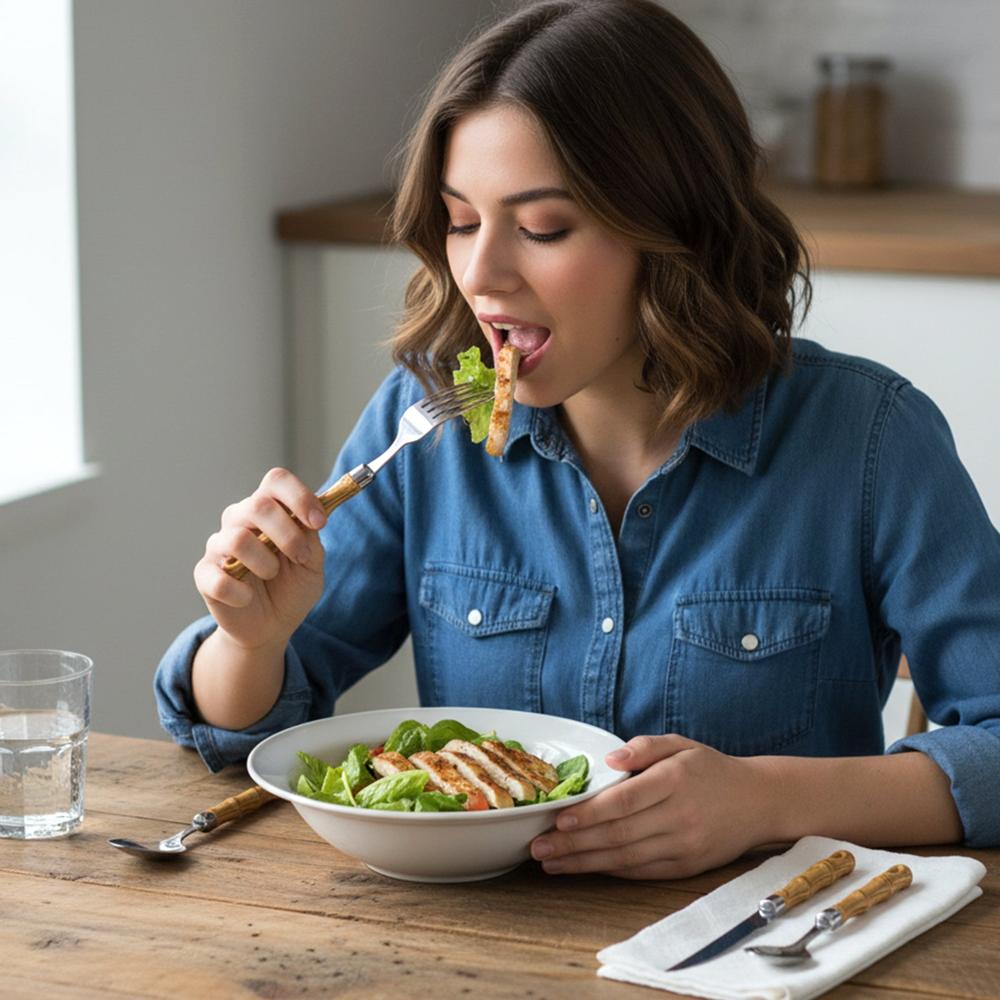 Stainless Steel Cutlery Set With Wooden Finish Handle (24 Pc Set) - Color: Mix