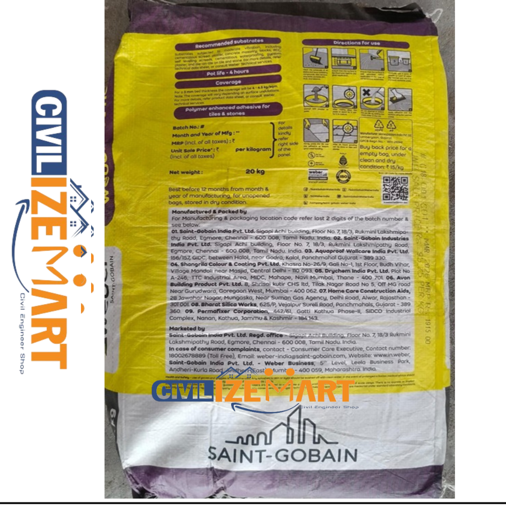 Weberset Flex Tile Adhesive - Application: Fixing Ceramic