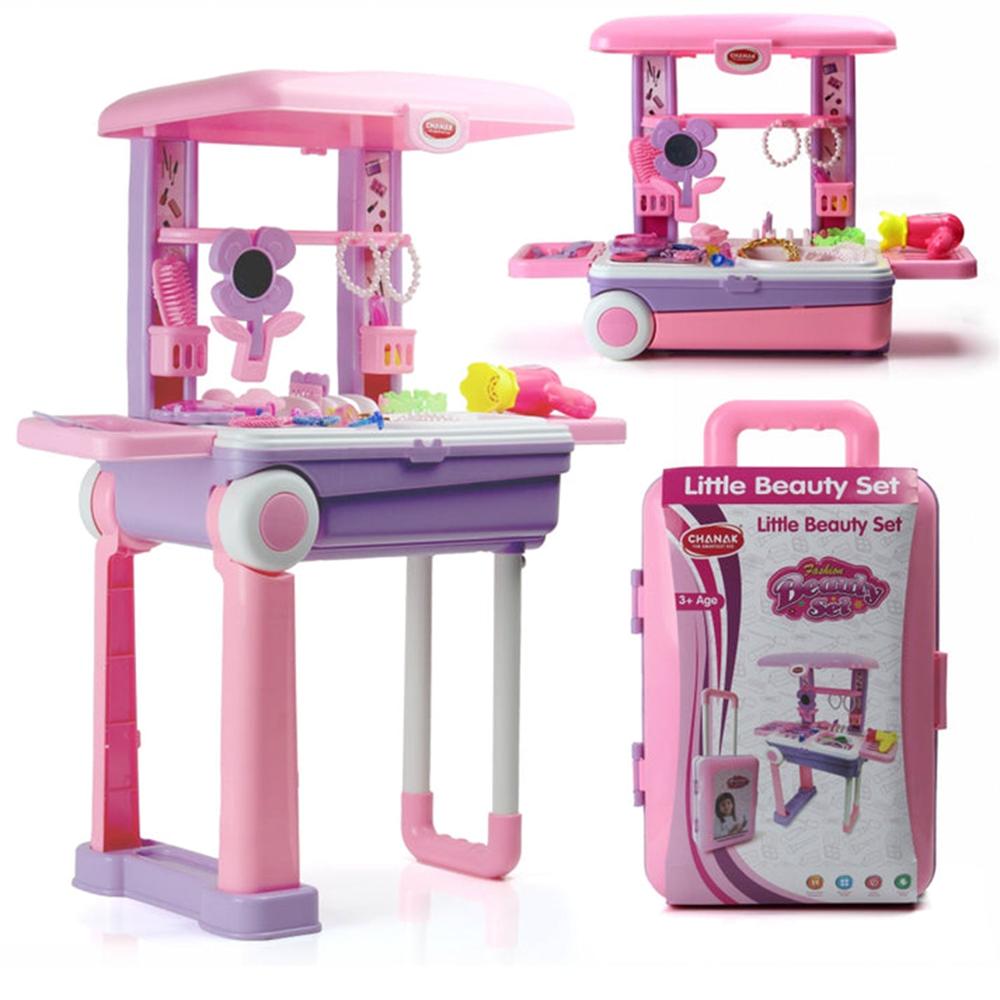 Big Beauty Set Suitcase On Wheel, The Ultimate Beauty Set On Wheels For Girls, Makeup Kit Is Easy To Clean & Use, Portable Beauty Set With 25 Pieces For 3 Years Bis Approved. (beauty Set Trolley) - Material: Plastic